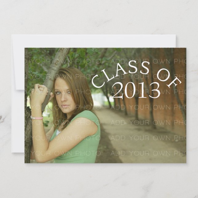 Green Curved Typography Graduation Invite (Front)