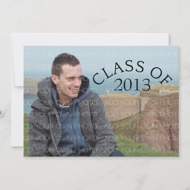 Green Curved Typography Graduation Invite (Front)