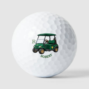 Green Custom Cart Clubs Monogram Personalised Nam Golf Balls