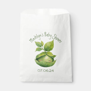 Green Custom Illustrated Nature Baby Shower Favour Bags