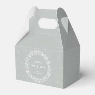 Green Custom Message Sparkling Lights Christmas Favour Box