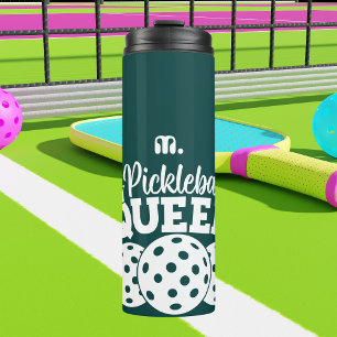 Green Custom Monogram Pickleball Queen Thermal Tumbler