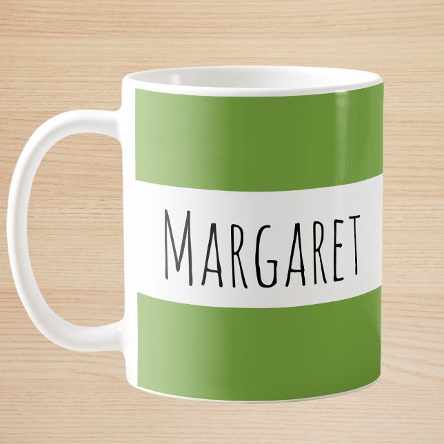 Green Custom Name Personalised  Coffee Mug (Creator Uploaded)