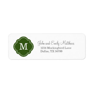 Green Custom Personalised Monogram