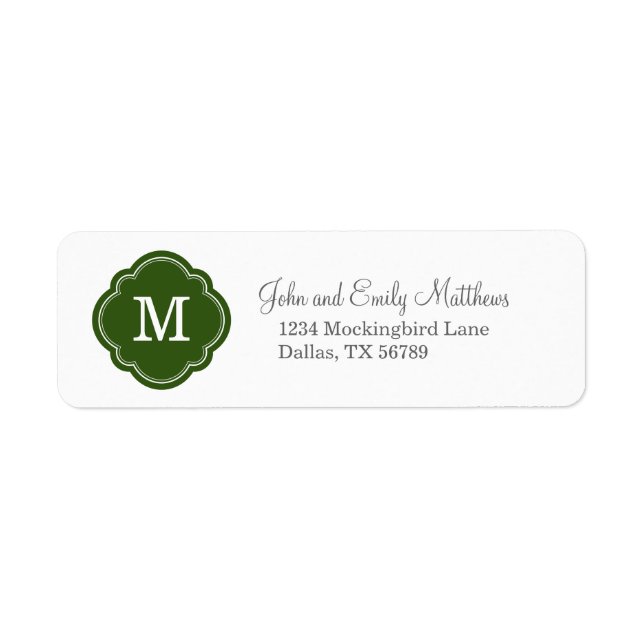 Green Custom Personalised Monogram (Front)