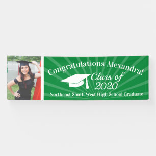 Green Custom Photo 8' Wide Graduation Banner