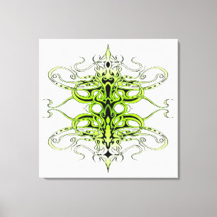 Green Custom Tribal Tattoo Design Canvas Print