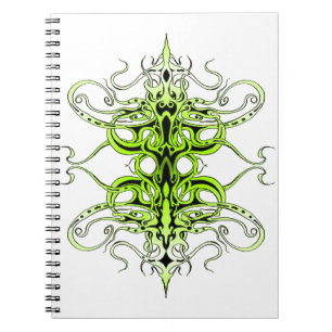 Green Custom Tribal Tattoo Design Notebook