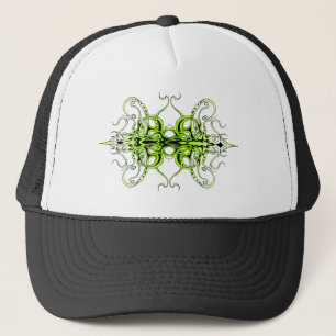 Green Custom Tribal Tattoo Design Trucker Hat