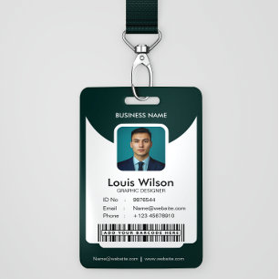 Green   Customizable Employee ID Company Security ID Badge