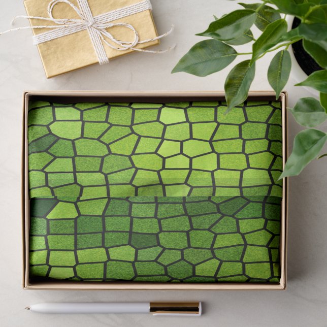 Green Cut Glass Look  Tissue Paper (Gift)