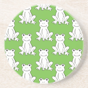 Green Cute Animal Pattern Cartoon Frog Pattern Coaster