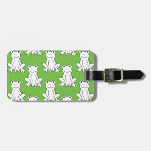 Green Cute Animal Pattern Cartoon Frog Pattern Luggage Tag