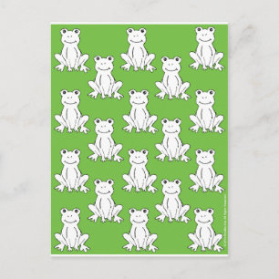 Green Cute Animal Pattern Cartoon Frog Pattern Postcard