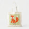 Green Cute Baby Fox Personalised Tote