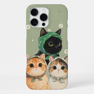Green Cute Cat Phone Case Kawaii Kitten Aesthetic