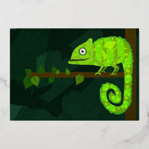 Green cute chameleon