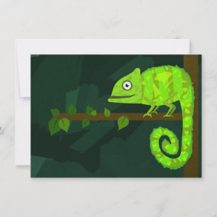 Green cute chameleon