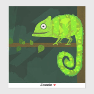 Green cute chameleon
