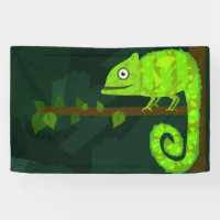 Green cute chameleon