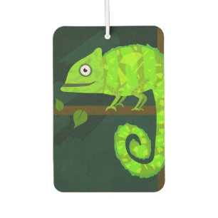Green cute chameleon car air freshener