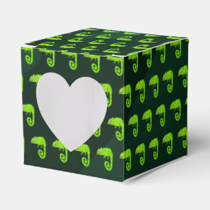 Green cute chameleon favour box