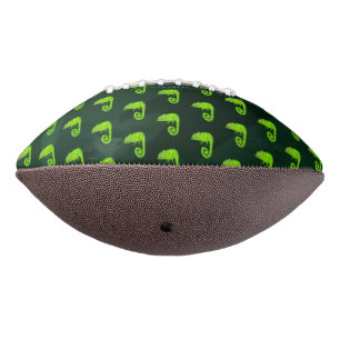 Green cute chameleon football