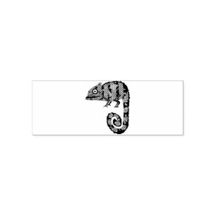 Green cute chameleon self-inking stamp