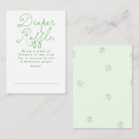 Green Cute Diaper Raffle Baby Shower Tickets