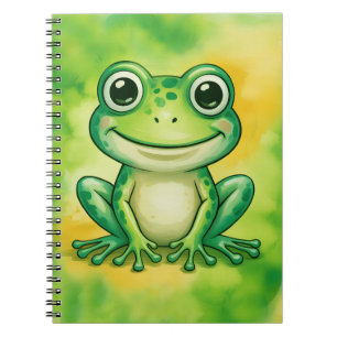 Green cute frog notebook