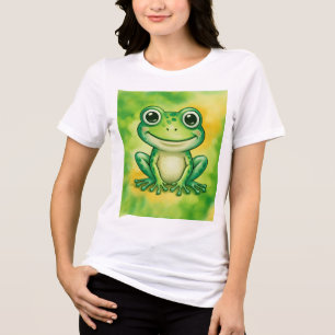 Green cute frog Tri-Blend shirt