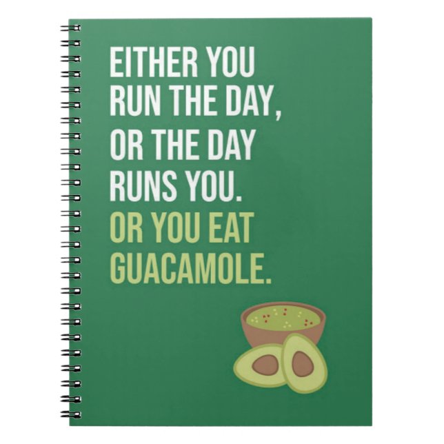 Green Cute Funny Guacamole Gifts Avocado Fruit Notebook (Front)