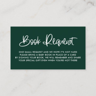 Green Cute Modern Calligraphy Book Request Game Enclosure Card