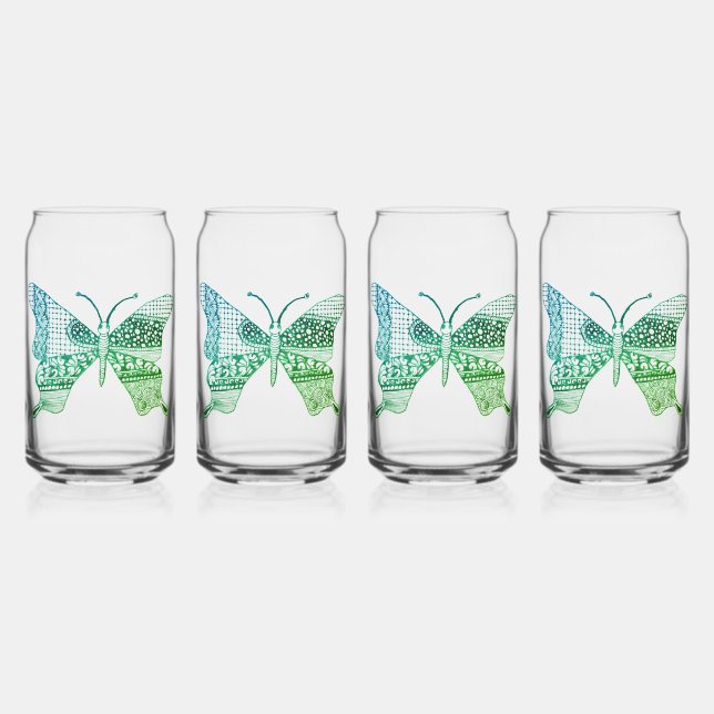 Green Cute Zen Butterfly Glasses (Back)