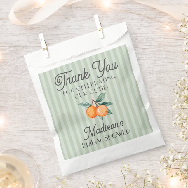 Green Cutie Main Squeeze Citrus Bridal Shower Favour Bags (Clipped)