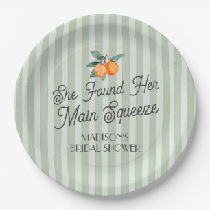 Green Cutie Main Squeeze Citrus Bridal Shower Paper Plate