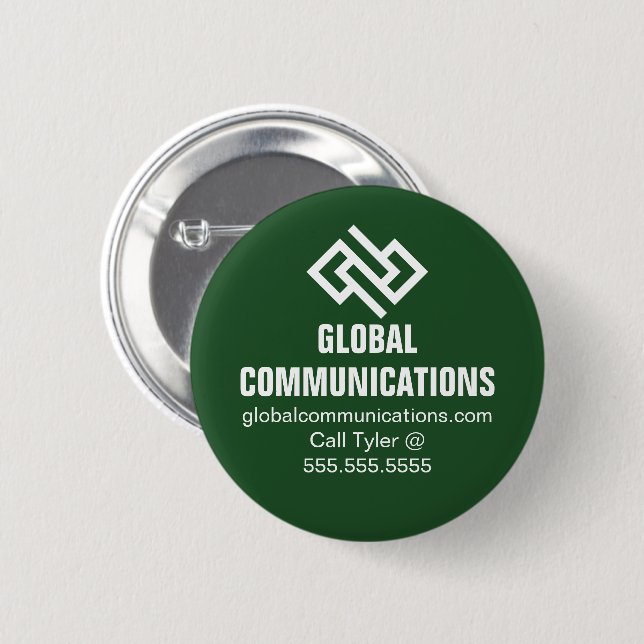 Green Cyber Technology Computer Company Custom 6 Cm Round Badge (Front & Back)
