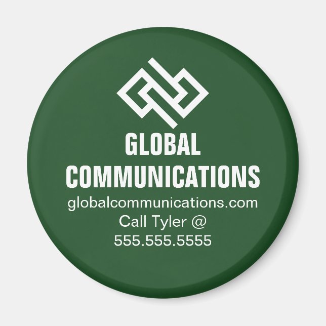 Green Cyber Technology Computer Company Custom Magnet (Front)