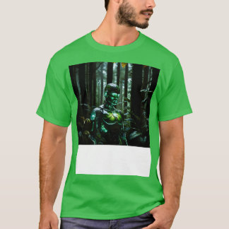 Green cyborg in forest T-Shirt