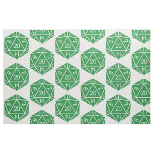 Green D20 Dice Fabric
