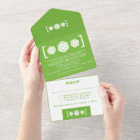 Green D20 Dice Gamer All in One Wedding Invite