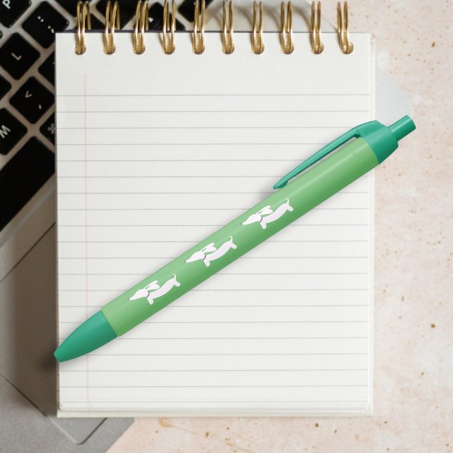 Green Dachshund Pen (Green dachshund pen - office gift)