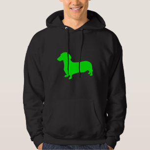 Green Dachshund Silhouette Hoodie