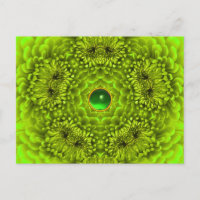 GREEN DAHLIA AND EMERALD GEMSTONE Floral