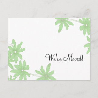 Green Daisies Change of Address Announcement Postcard