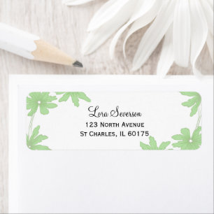 Green Daisies on White Return Address