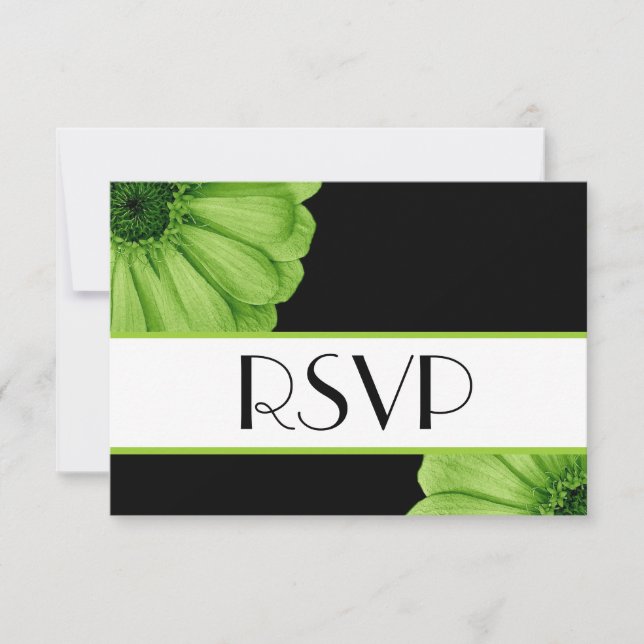 Green Daisies RSVP Wedding Response V3A (Front)
