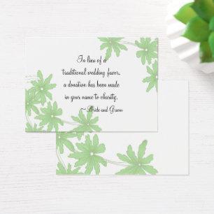Green Daisies Wedding Charity Favour Card