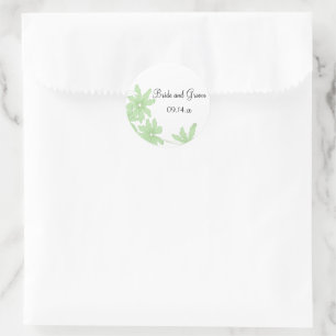 Green Daisies Wedding Envelope Seals