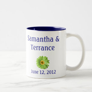 Green Daisy Flower Customisable Two-Tone Coffee Mug